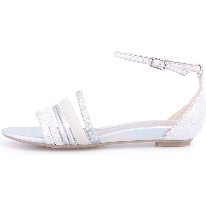 Bílé kotníkové sandále s barevnými pásky ALDO Zywet