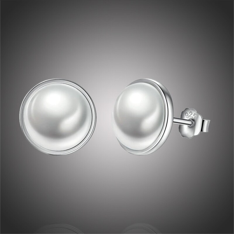 GRACE Silver Jewellery Stříbrné náušnice s říční perlou Marina, stříbro 925/1000