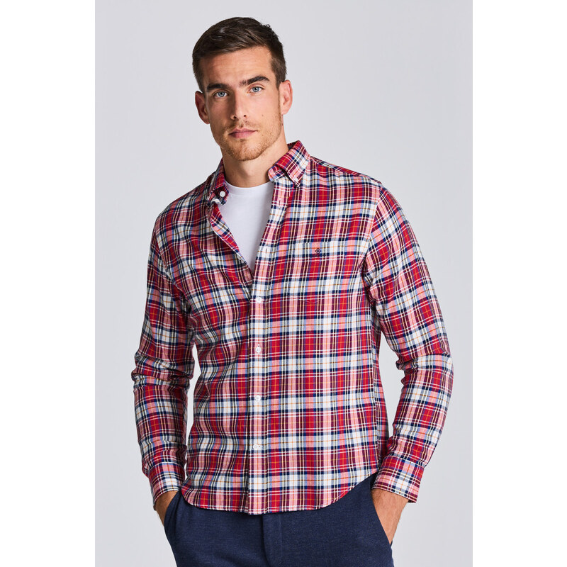 KOŠILE GANT D1. REG UT TARTAN CHECK SHIRT růžová XL