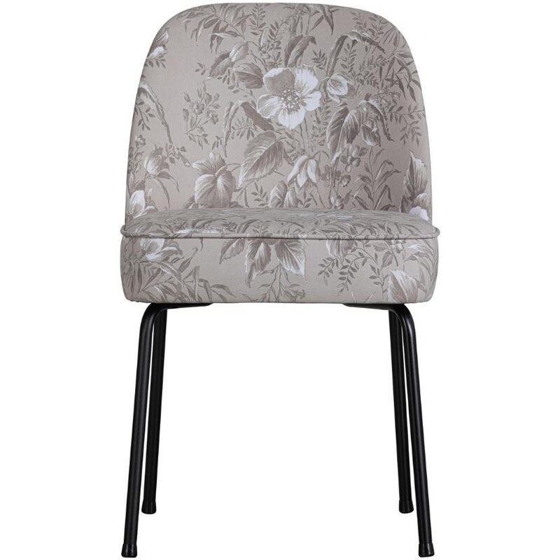 Hoorns Světle šedá sametová jídelní židle Tergi s květinovým vzorem