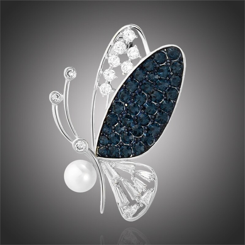 Éternelle Luxusní brož Swarovski Elements Gina - motýl, perla 73617918