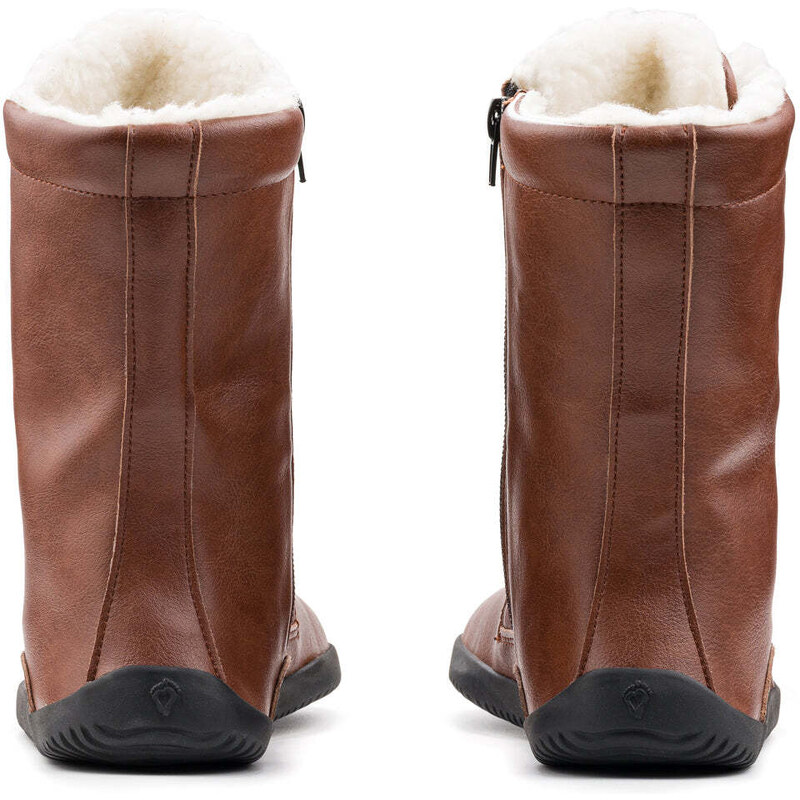 Ahinsa Shoes Dámské zimní barefoot boty Jaya Winter na zip hnědé