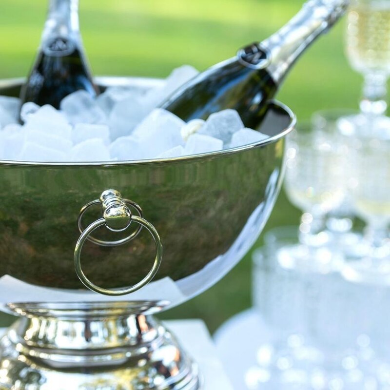 Stříbrná kovová chladící nádoba na šampaňské J-Line Ronde