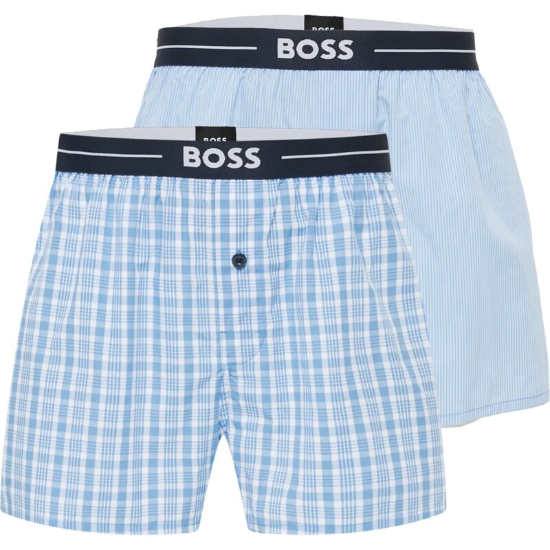 BOSS Boxerky Nos kouřově modrá / noční modrá / světlemodrá /