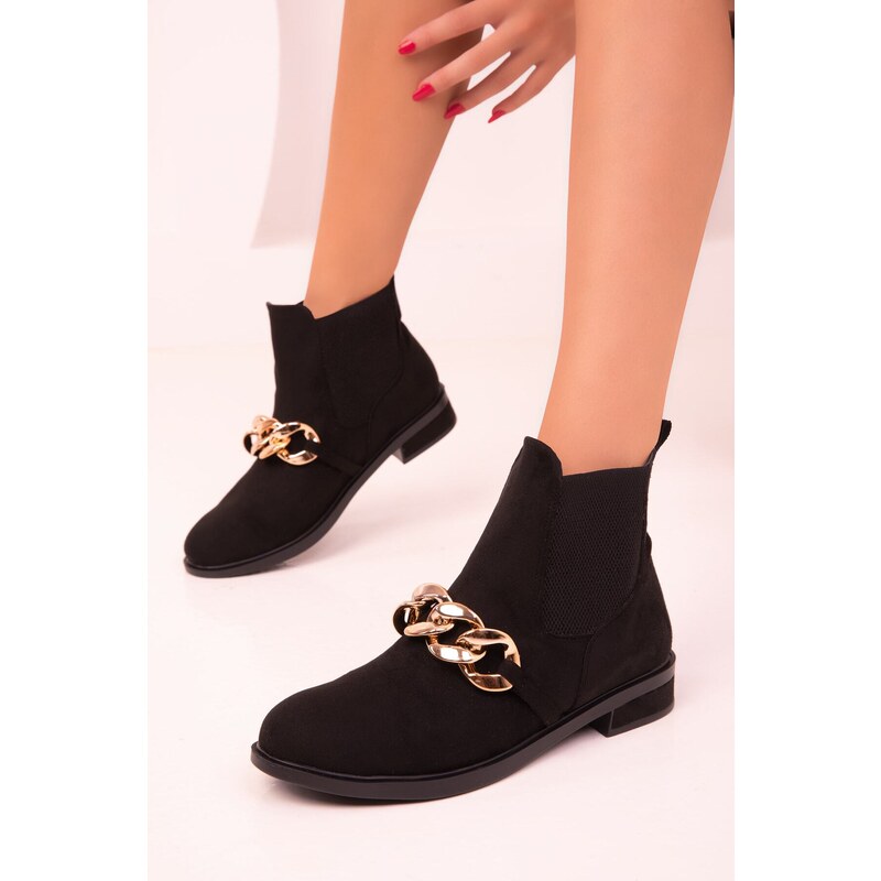 Soho Women's Black Suede Boots & Booties 17417