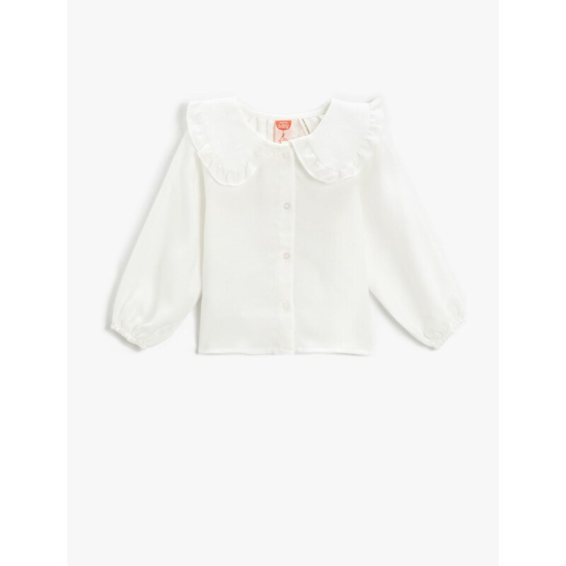 Koton Baby Collar Shirt Frilly Long Sleeve