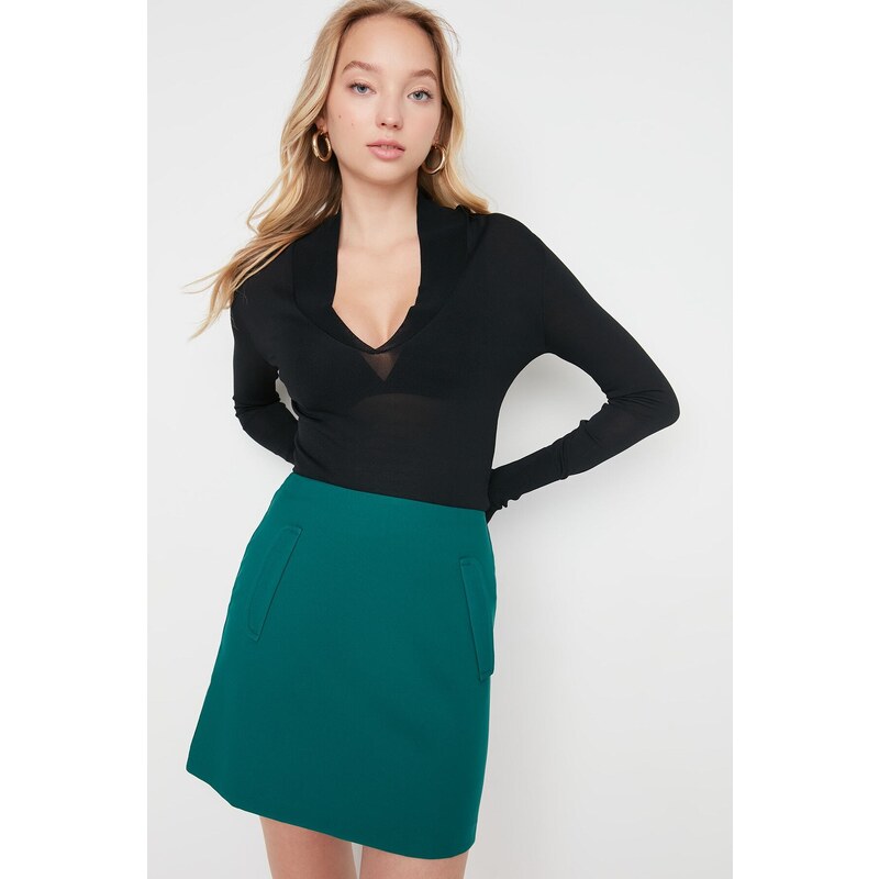 Trendyol Green Woven Skirt With Pocket