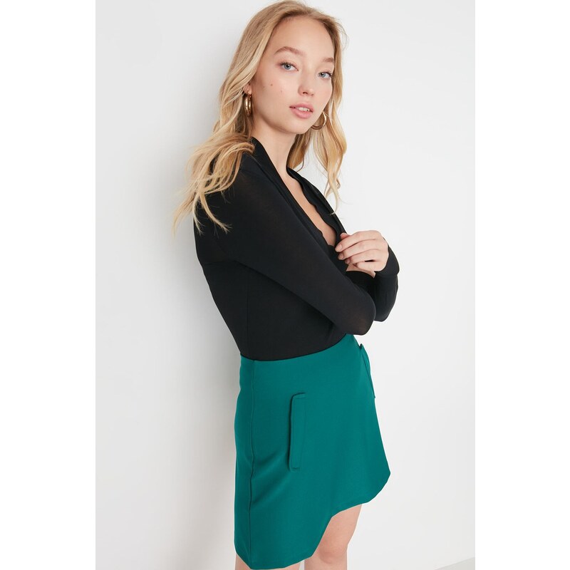 Trendyol Green Woven Skirt With Pocket