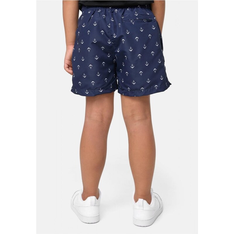 URBAN CLASSICS Boys Pattern Swim Shorts - anchor/navy