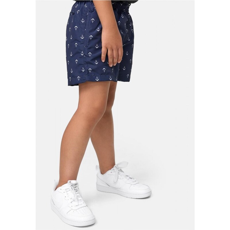 URBAN CLASSICS Boys Pattern Swim Shorts - anchor/navy