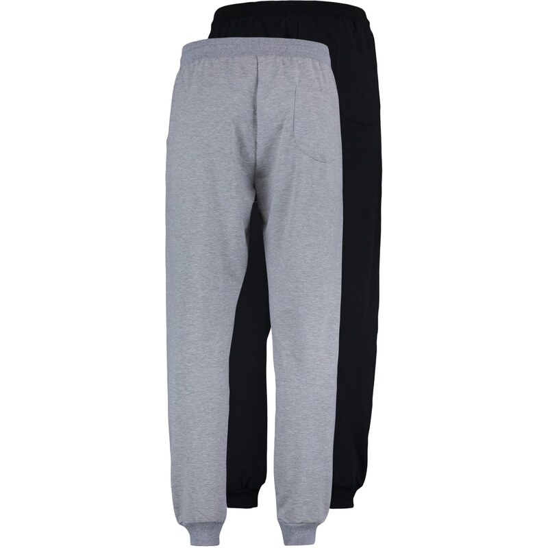 Trendyol Grey-Black Regular/Normal Fit Elastic Jogger 2-Pack Sweatpants