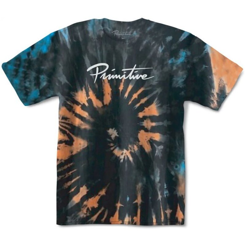 Primitive TRIKO PRIITIVE NUEVO TIE DYE - černá -