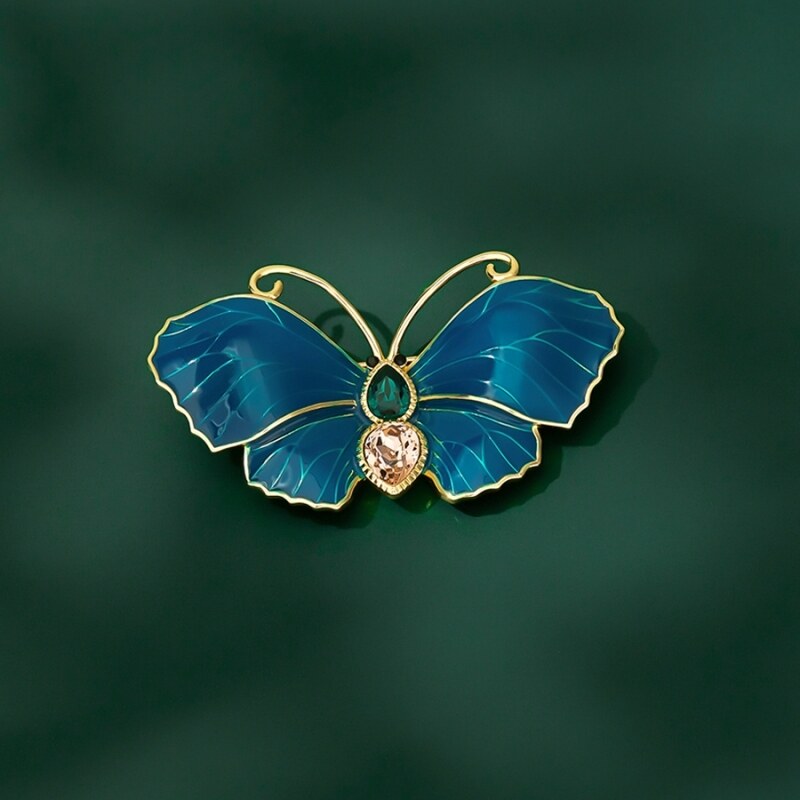 Éternelle Luxusní brož Swarovski Elements Modrý motýl