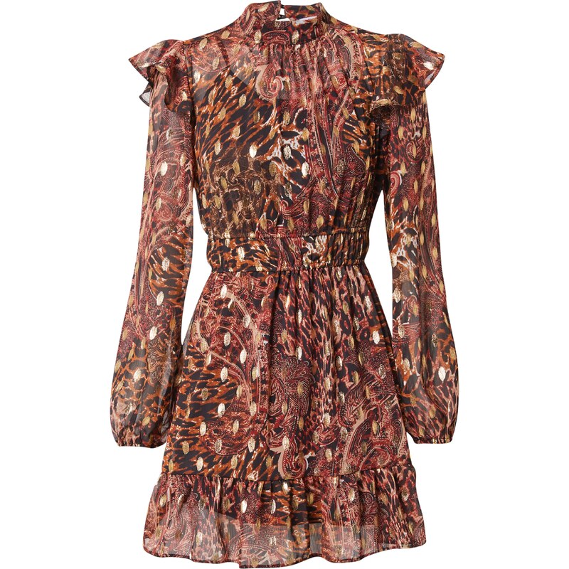 Dorothy Perkins Šaty tělová / hnědá / zlatá / rezavě červená