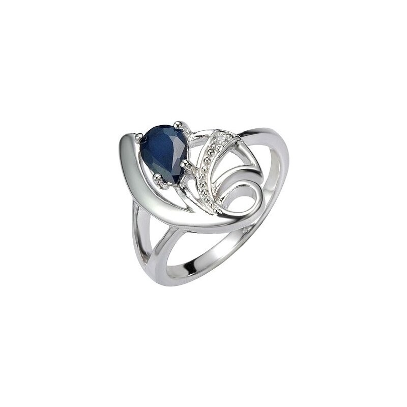 Silvego Stříbrný prsten s přírodním safírem DESIRÉ FNJR0673 54 mm