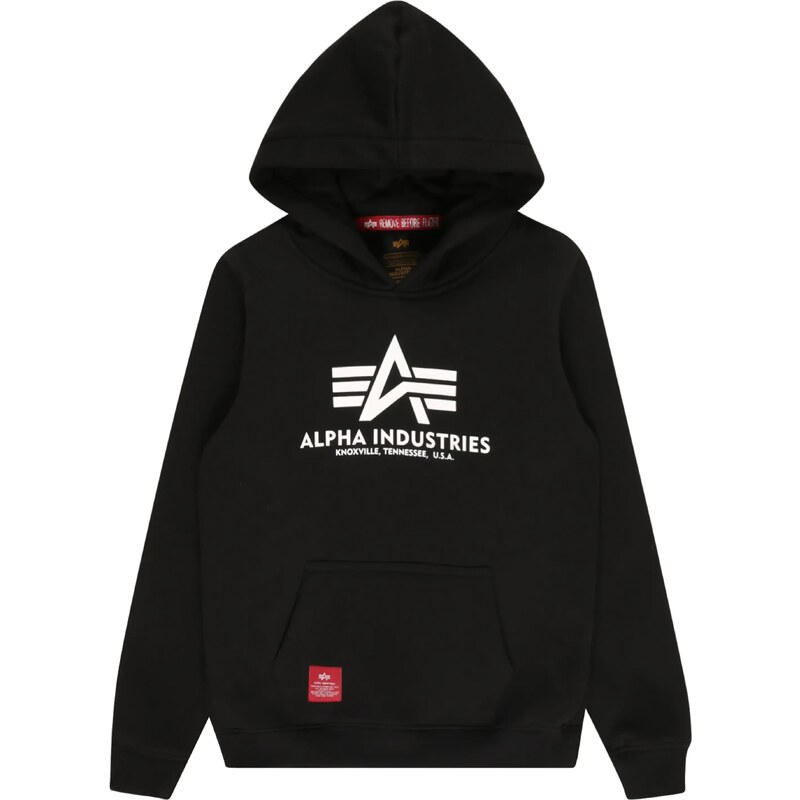 ALPHA INDUSTRIES Mikina červená / černá / bílá