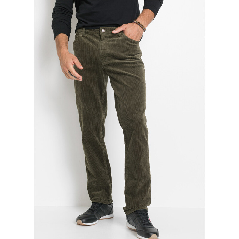 bonprix Manšestrové kalhoty Regular Fit, se strečem, z kolekce