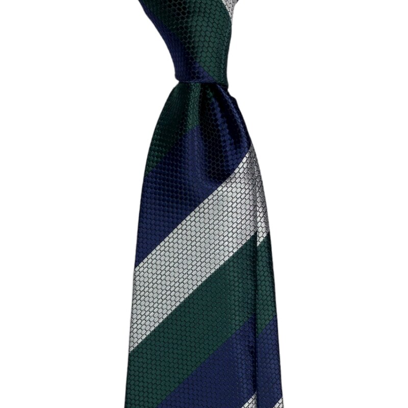 Kolem Krku Modro-zeleno-bílá kravata s proužky