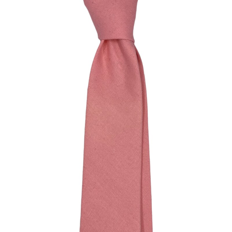 Kolem Krku Růžová lněná kravata