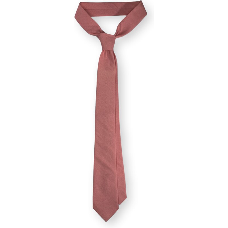 Kolem Krku Růžová lněná kravata