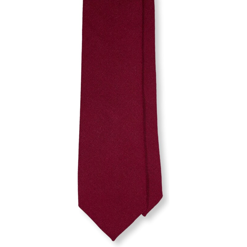 Kolem Krku Tmavě červená lněná kravata