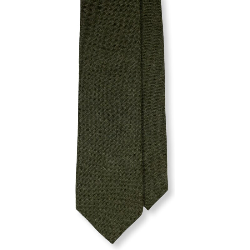Kolem Krku Zelená lněná kravata