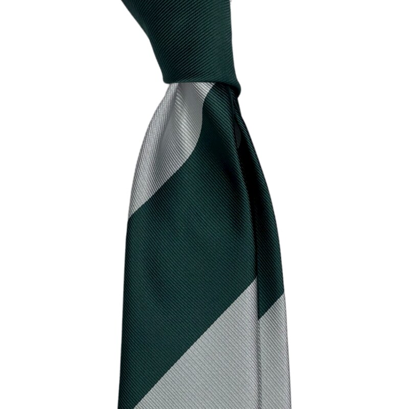 Kolem Krku Zelenobílá kravata s proužky