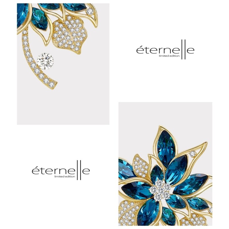Éternelle Luxusní brož Swarovski Elements Nuria - květina