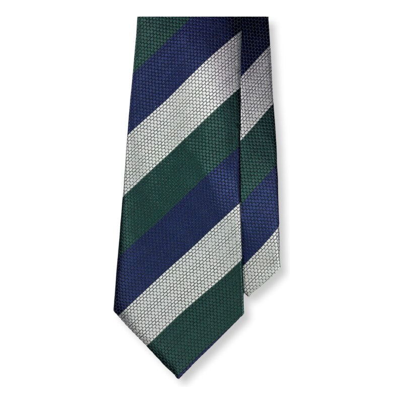 Kolem Krku Modro-zeleno-bílá kravata s proužky