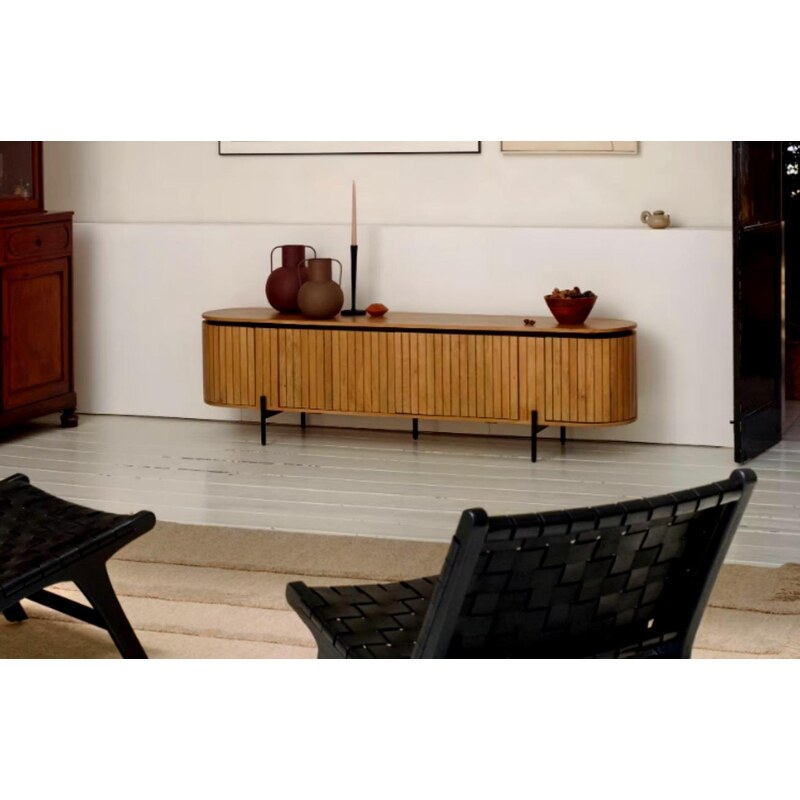 Dřevěný TV stolek Kave Home Licia 200 x 55 cm