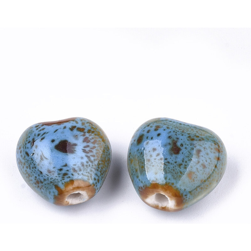 Porcelánové srdíčko modré, 15 mm