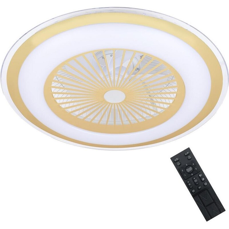 Milagro LED Stmívatelné stropní svítidlo s ventilátorem ZONDA LED/48W/230V zlatá + DO MI1978