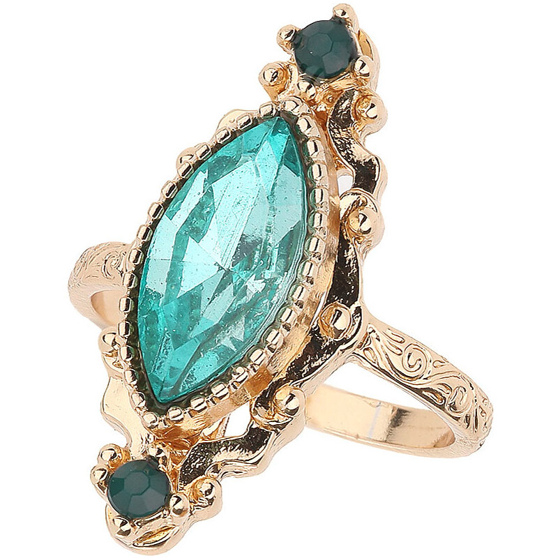 Topshop Green Oval Stone Ring