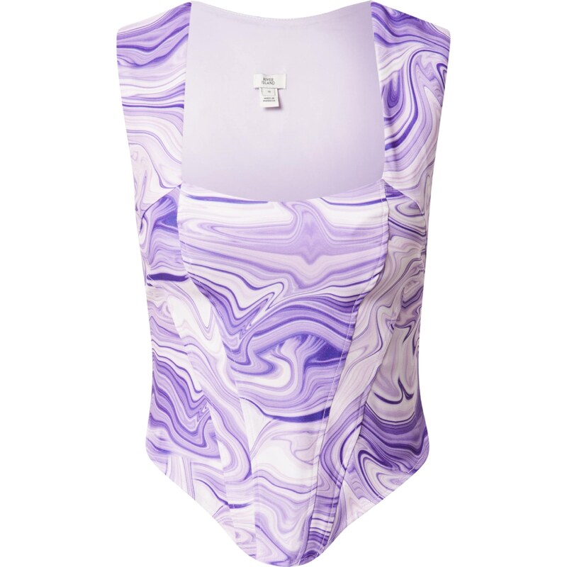 River Island Top fialová / světle fialová / bílá