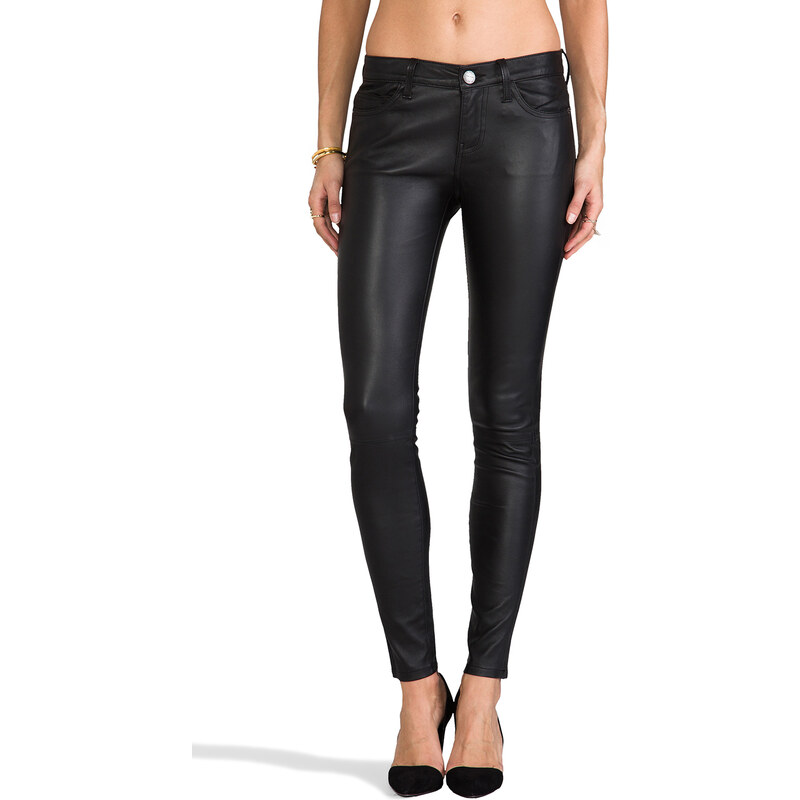 Current/Elliott The Ankle Leather Skinny in Black