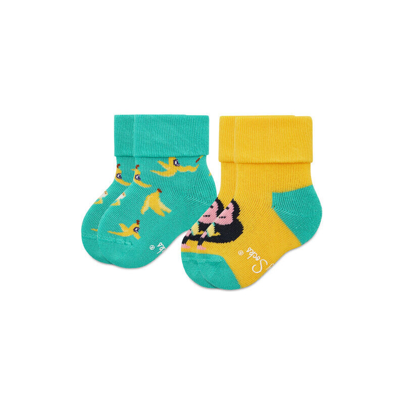 Sada 2 párů dětských vysokých ponožek Happy Socks