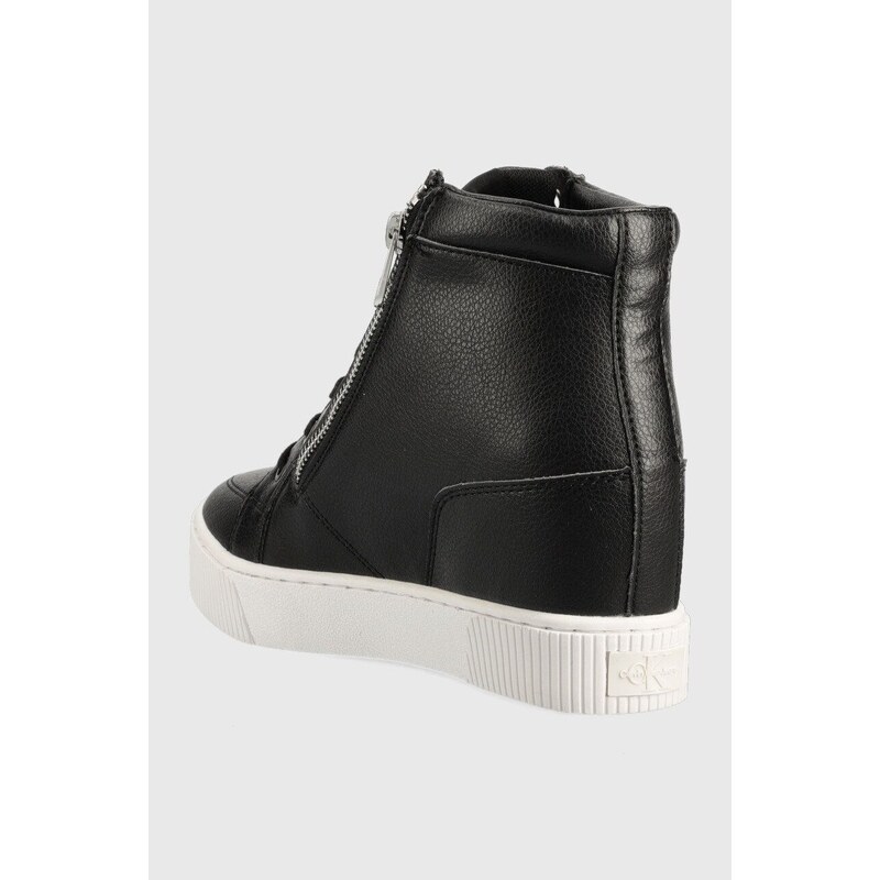 Sneakers boty Calvin Klein Jeans Hidden Wedge Cupsole Laceup , černá barva