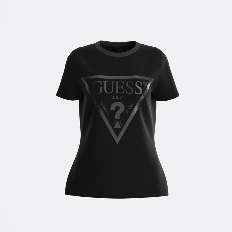 Dámské Tričko s krátkým rukávem GUESS ADELE SS CN TEE V2YI07K8HM0-JBLK – Černá