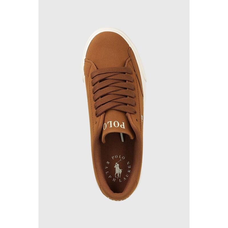 Dětské sneakers boty Polo Ralph Lauren hnědá barva