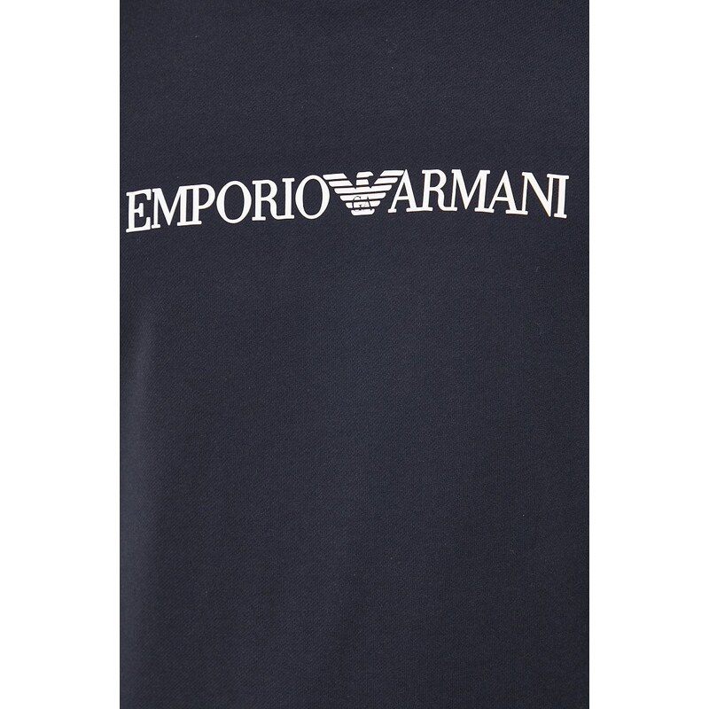 Mikina Emporio Armani pánská, tmavomodrá barva, s potiskem, 8N1MR6 1JRIZ