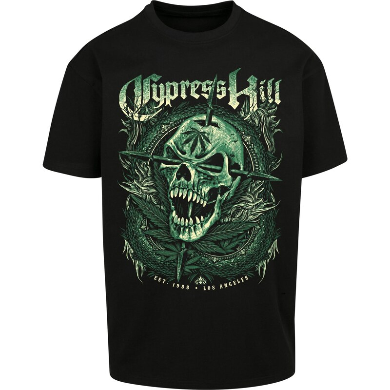 MT Men Tričko Cypress Hill Skull Face Oversize černé