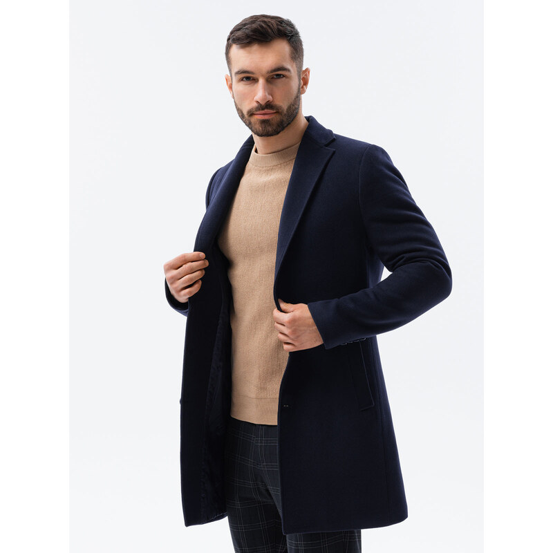 Ombre clothing Pánský přechodový kabát Eusmil navy C536