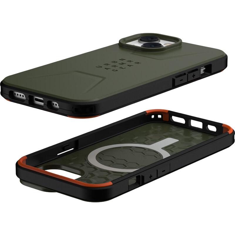 Urban Armor Gear Ochranný kryt pro iPhone 14 - UAG, Civilian MagSafe Olive