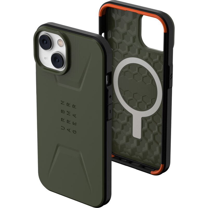 Urban Armor Gear Ochranný kryt pro iPhone 14 - UAG, Civilian MagSafe Olive