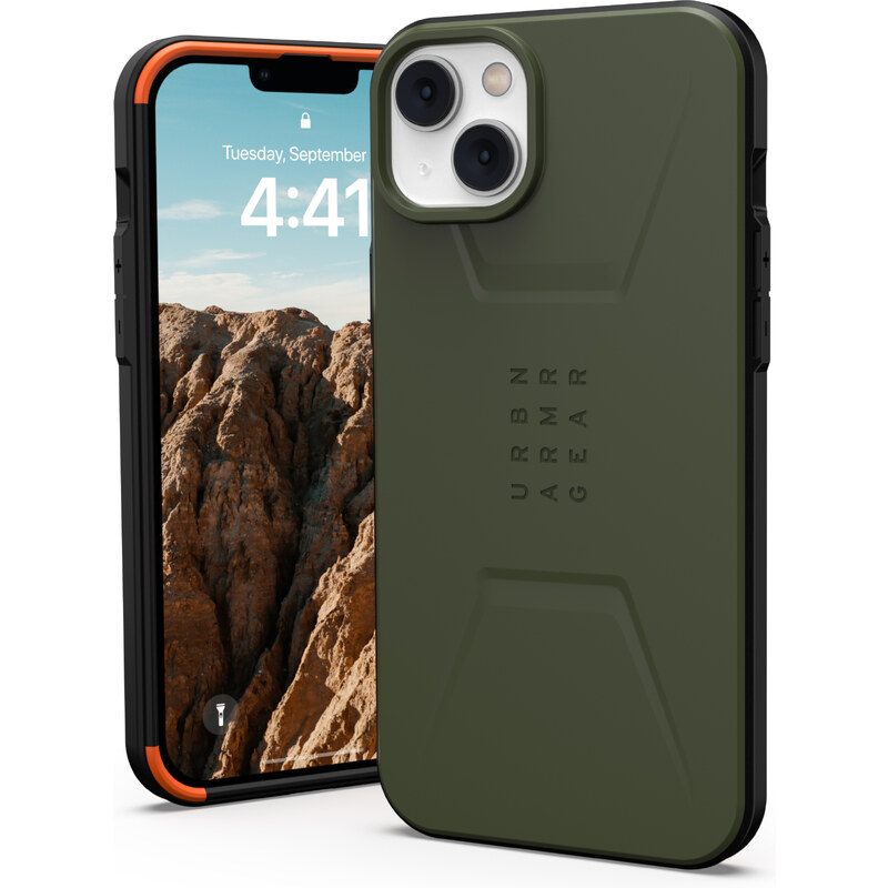 Urban Armor Gear Ochranný kryt pro iPhone 14 PLUS - UAG, Civilian MagSafe Olive