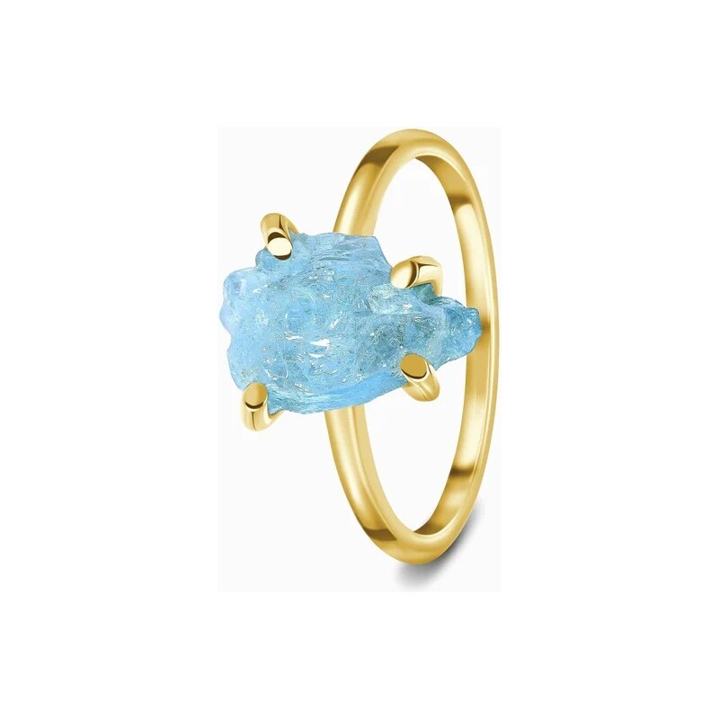 Royal Exklusive Royal Fashion prsten 14k zlato Vermeil GU-DR15849R-YELLOWGOLD-AQUAMARINE