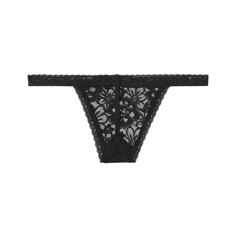 Victoria's Secret sexy černá krajková tanga Lacie V-string Panty