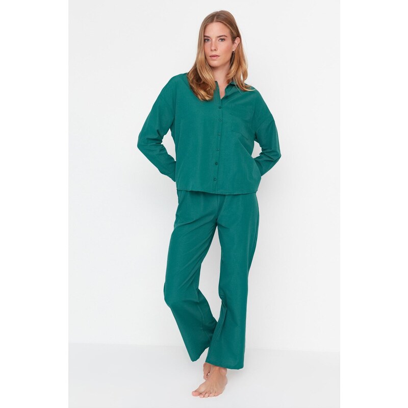 Trendyol Pajama Set - Grün - Unifarben