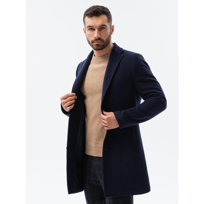 Ombre Clothing Pánský kabát přechodový ELIAS tmavě modrý