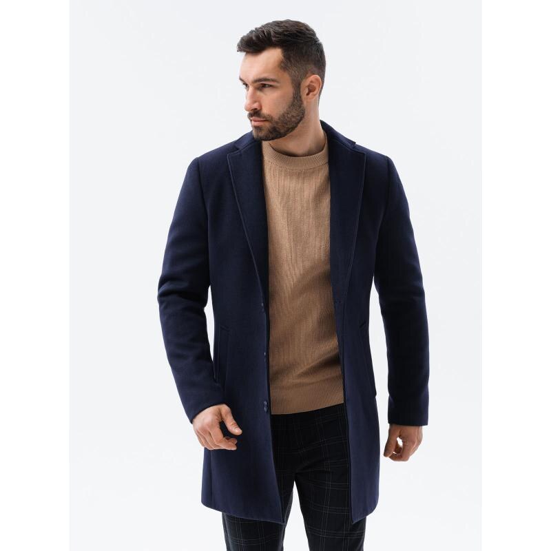 Ombre Clothing Pánský kabát přechodový ELIAS tmavě modrý